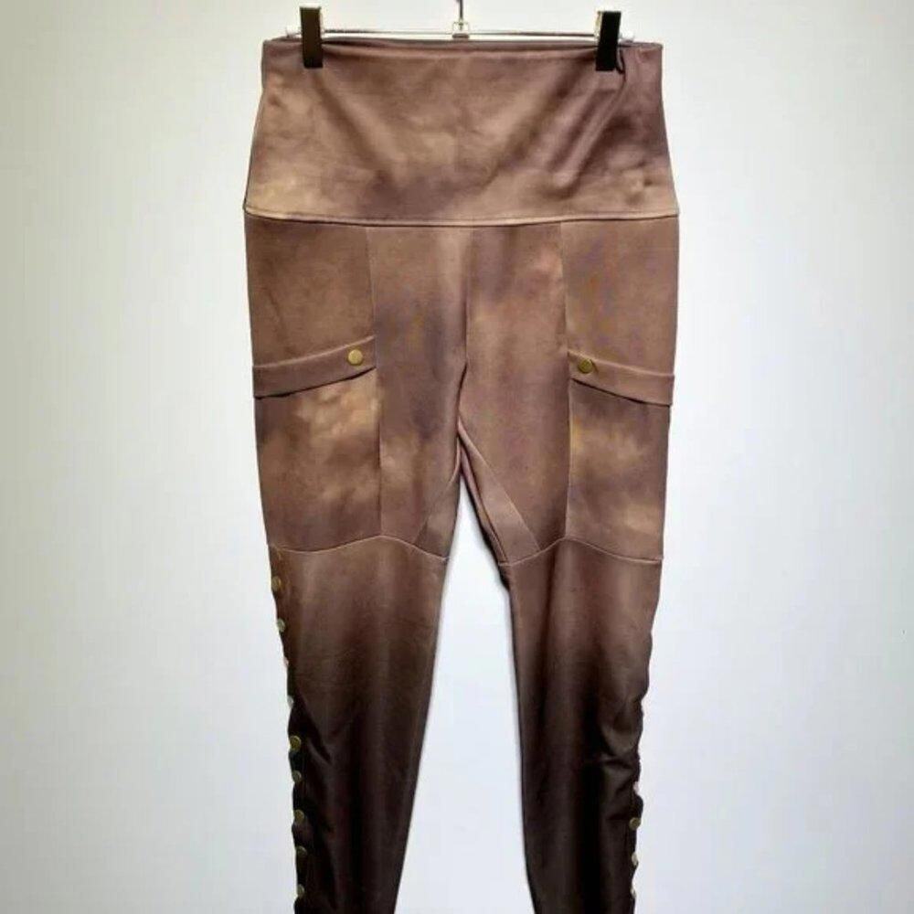 Misslook Womens Snap Leg Brown Dyed Pants Size S